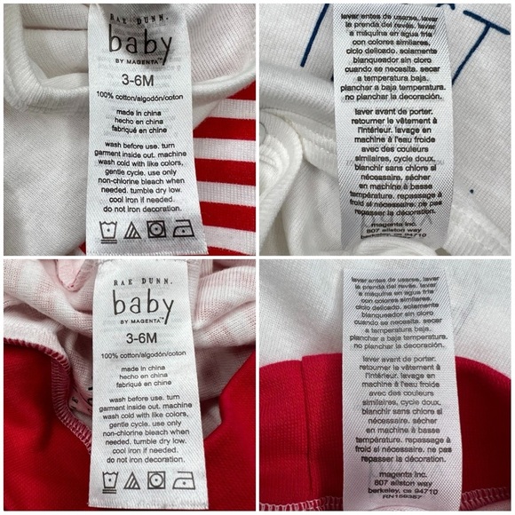Rae Dunn New Baby Onesie Set MY FIRST 4th OF JULY Red White Blue 3 to 6 Months - Picture 4 of 17